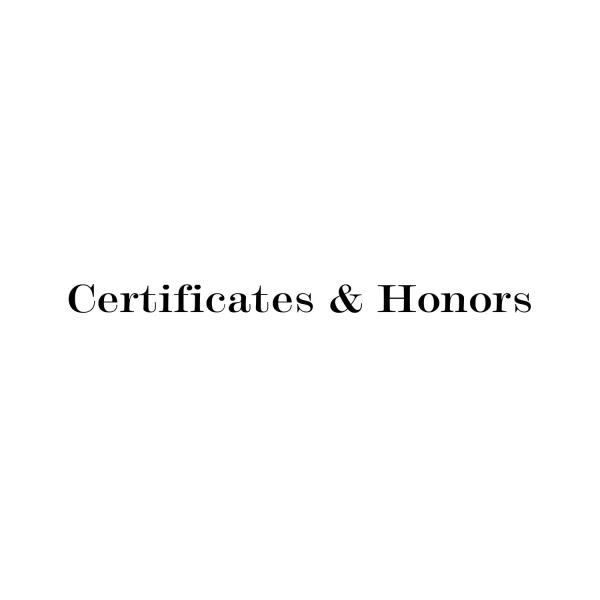 Certificates & Honors