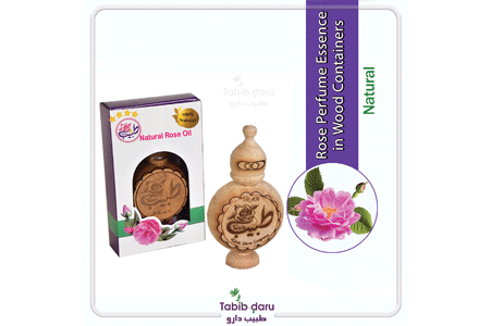 ROSE PERFUME ESSENCE in WOOD CONTAINERS
